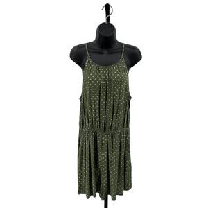 Old Navy Romper WMNS L Green/White Polka Dot S/551851-03 Sleeveless Scoop Neck